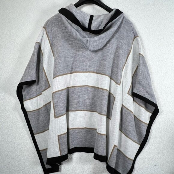 Anne Klein Womens Hooded Zip-Up Sweater Cape Plus Size XL - Picture 3 of 6